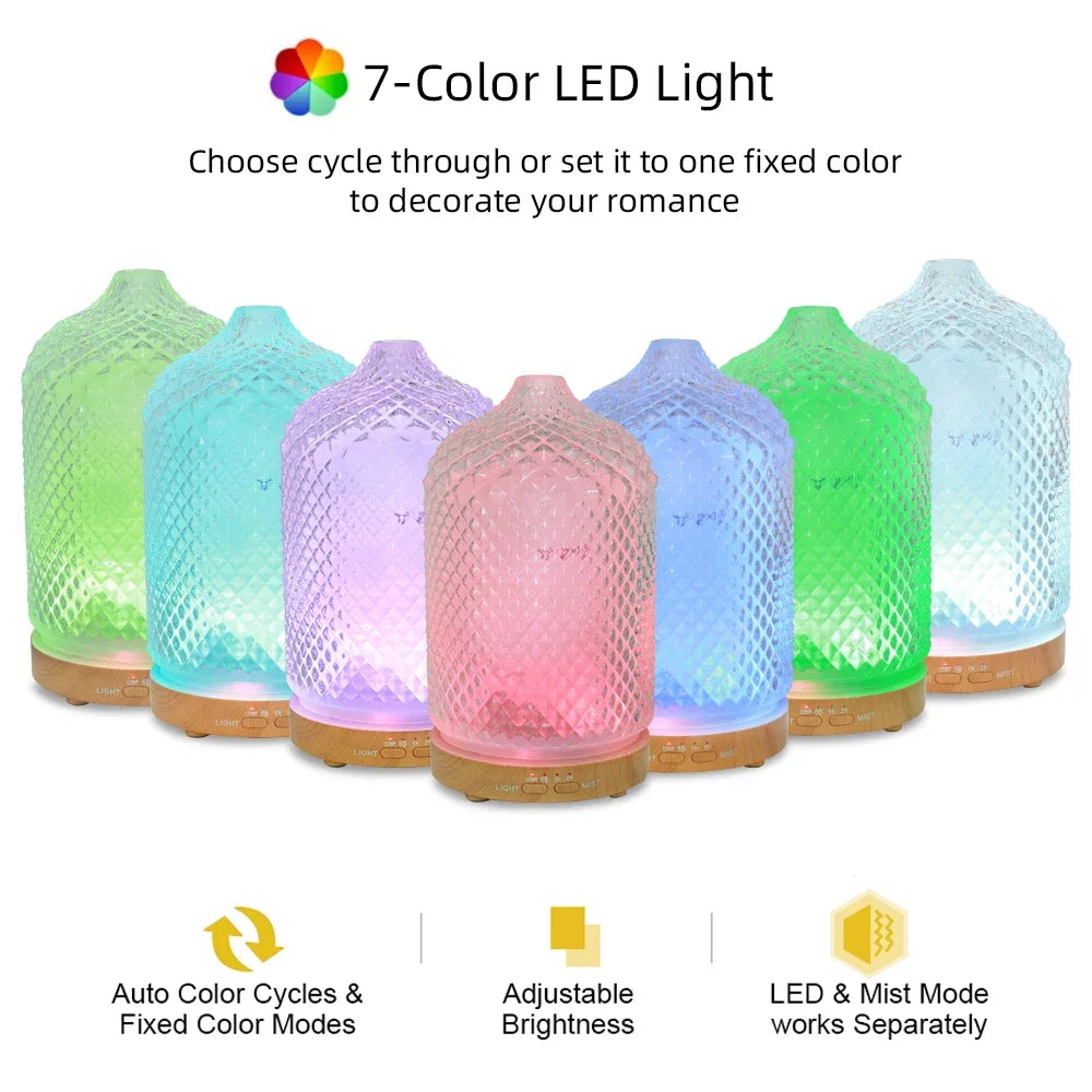 Essential Oil Diffuser with Timer and 7-Color Light