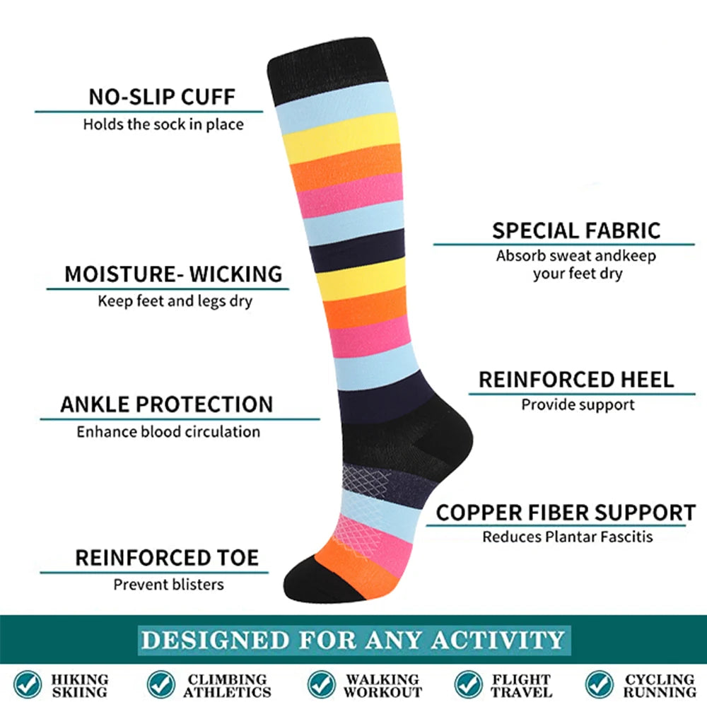 3-Pair Compression Socks in Random Colors