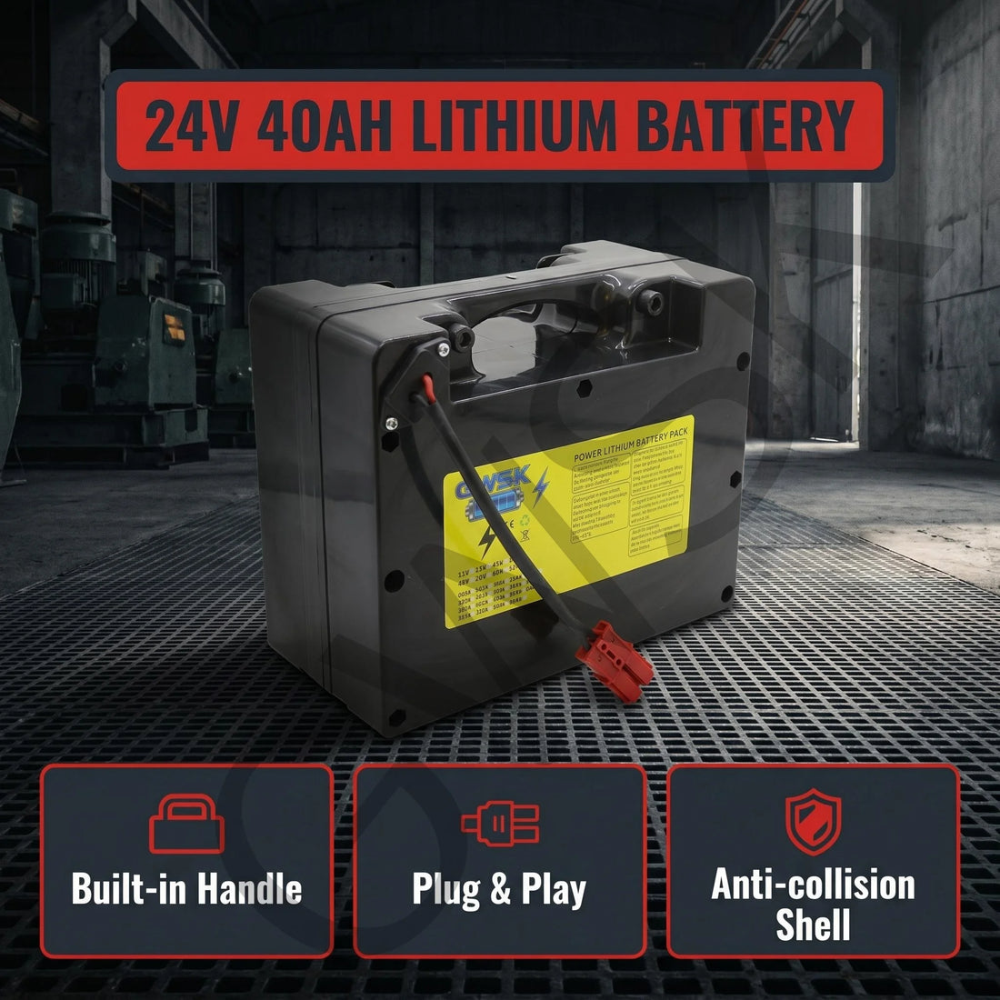24V Lithium Battery for Electric Wheelchairs with Charger