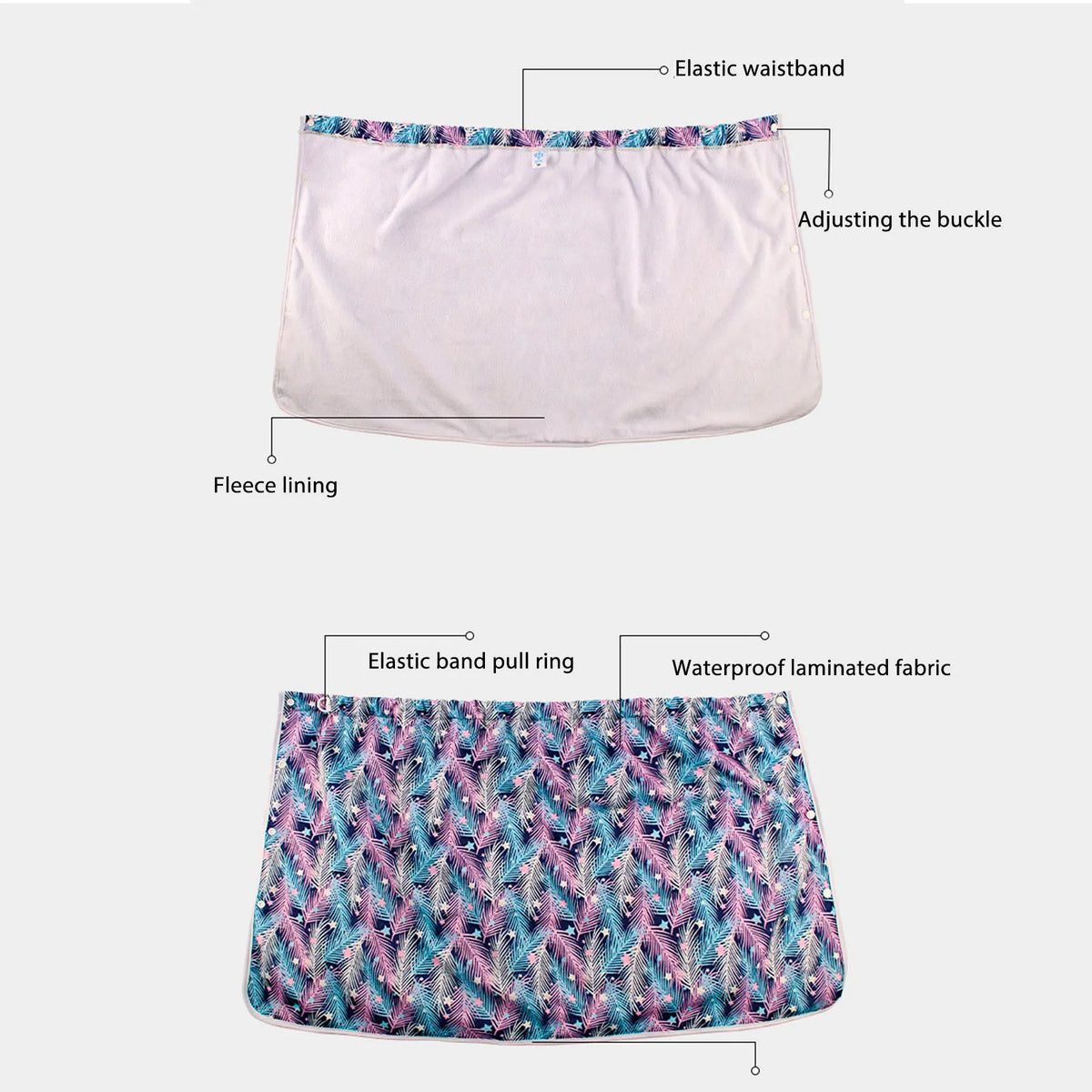 Washable Waterproof Adult Diaper Skirt, XXL–XXXL