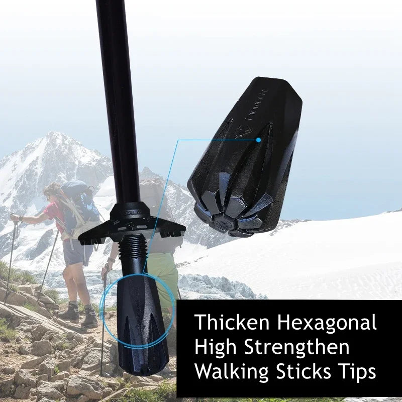 Replacement Rubber Tips for Trekking Poles and Walking Canes, 4 Pcs