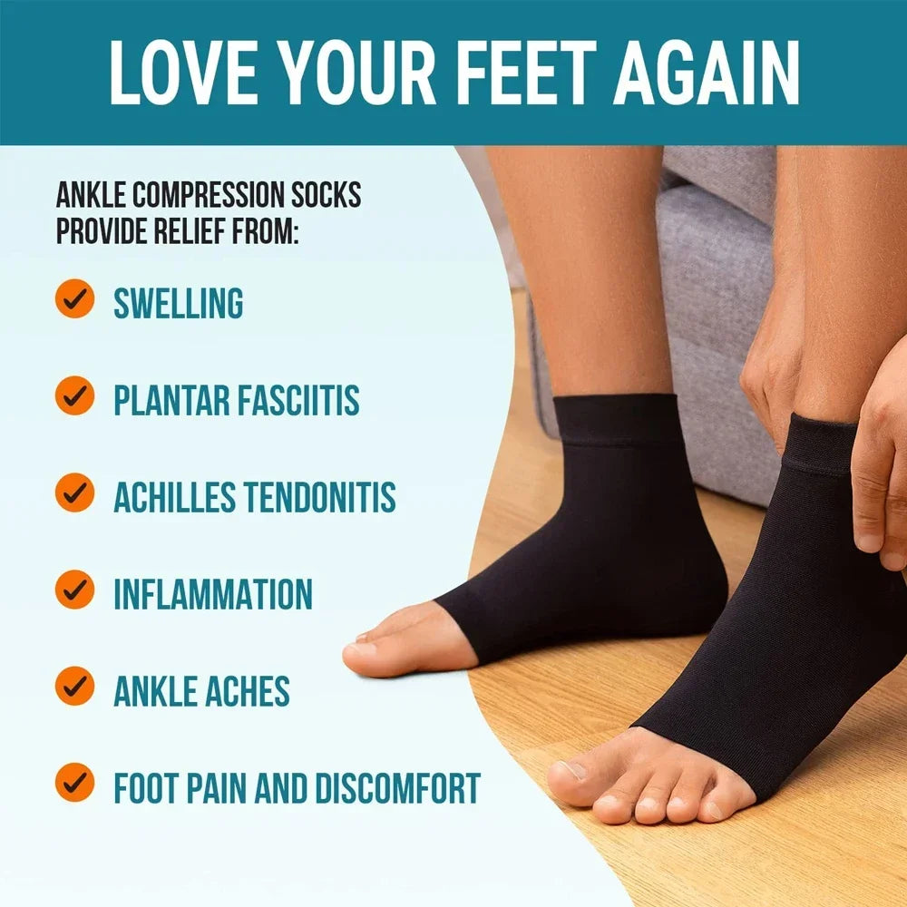 Open-Toe Cotton Ankle Sleeves for Sports
