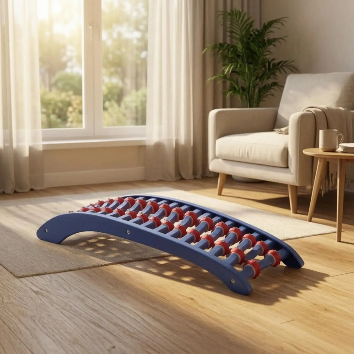 Arched Back Stretcher with Slats, Portable for Desk Breaks