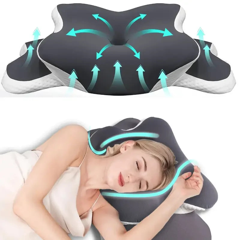 Adjustable C-Shaped Memory Foam Neck Pillow