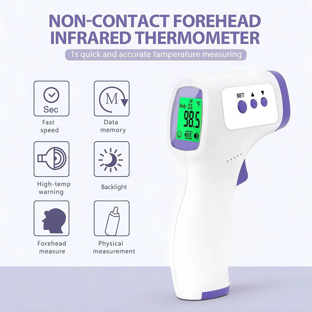 Non-Contact Forehead Thermometer and Finger Pulse Oximeter