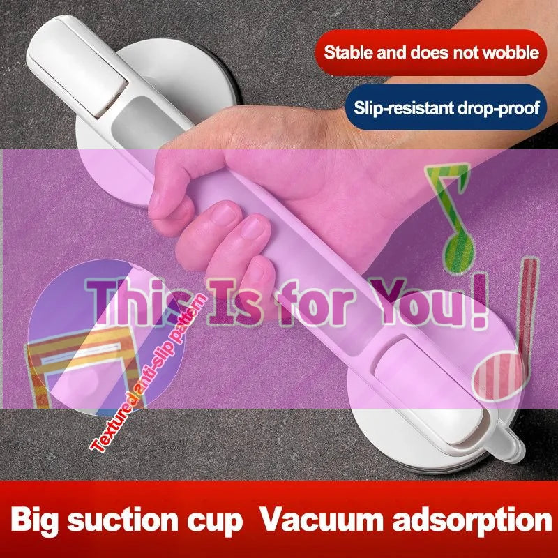 No-Drill Suction Cup Shower Grab Bar