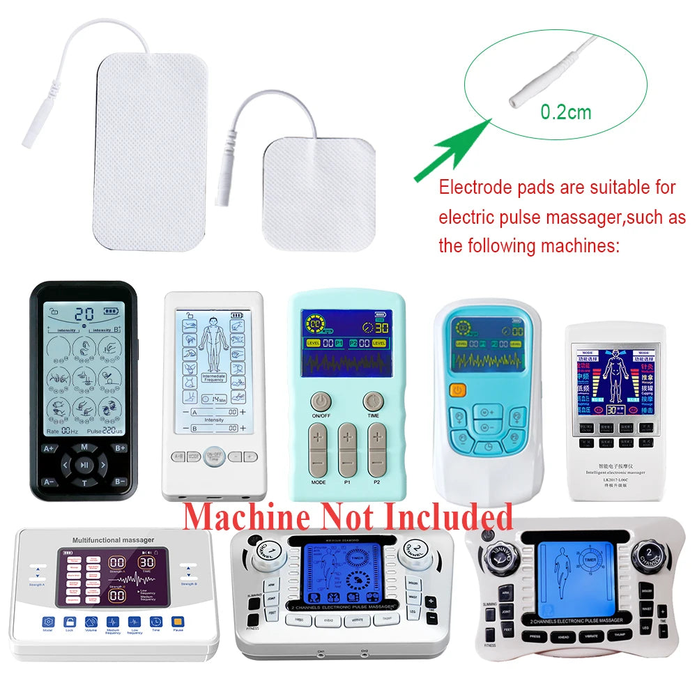 TENS Unit Replacement Pads, Self-Adhesive, Reusable, Latex Free