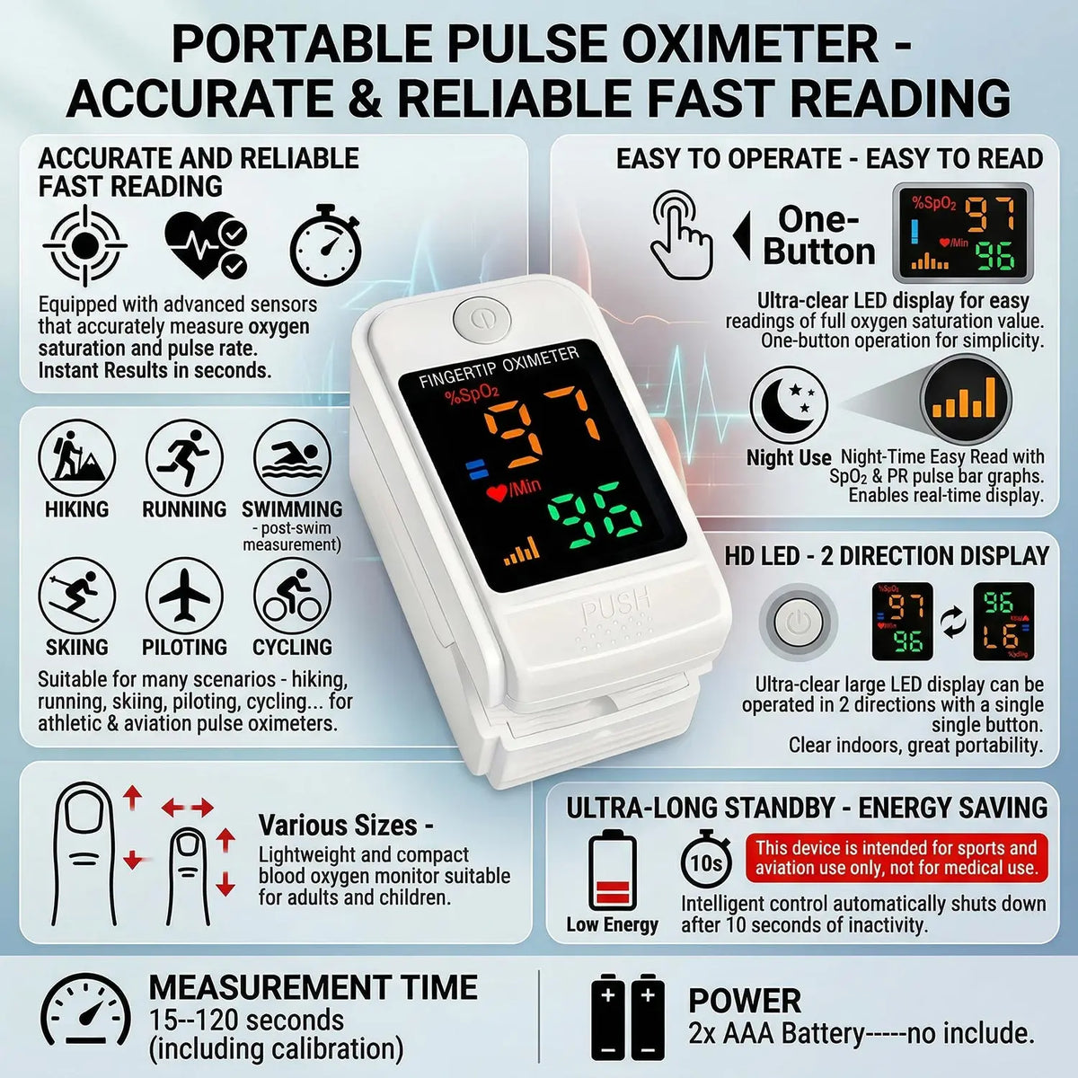 Non-Contact Forehead Thermometer and Finger Pulse Oximeter Set