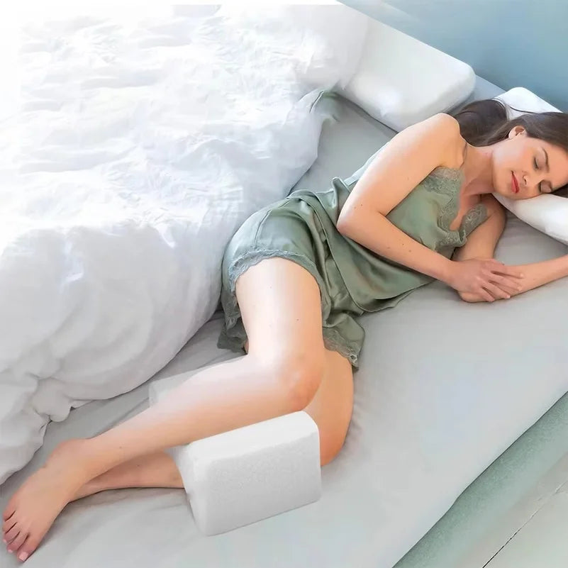 Memory Foam Knee Pillow with Side Sleeping Belt