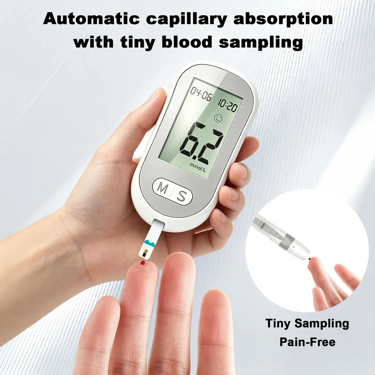 Blood Glucose Monitor Kit with 50 Strips and Lancets