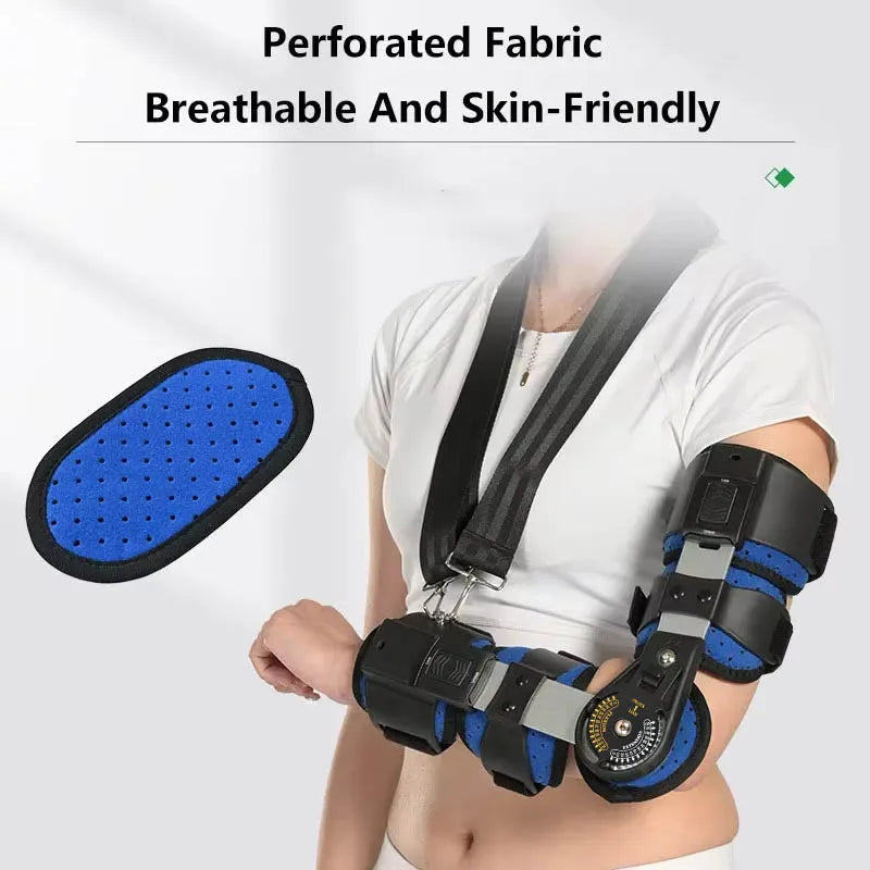 Adjustable Hinged Elbow Brace for Left or Right Arm