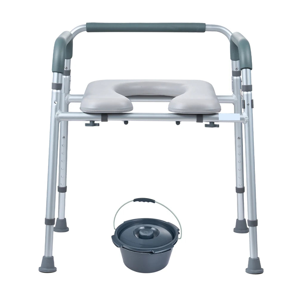 Bedside Commode Chair with Padded Seat and Arms