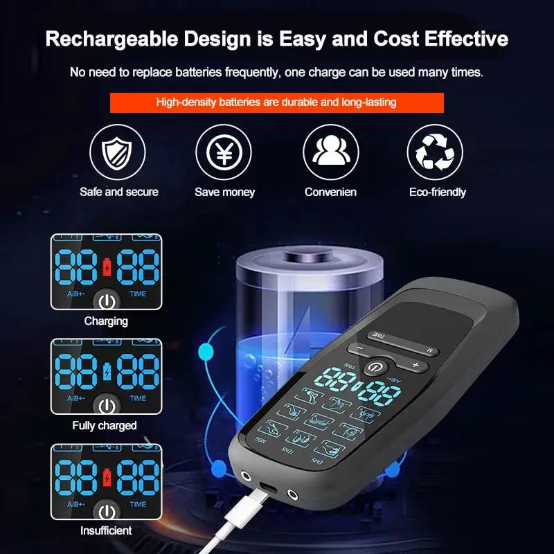 Rechargeable Dual-Output TENS Massager