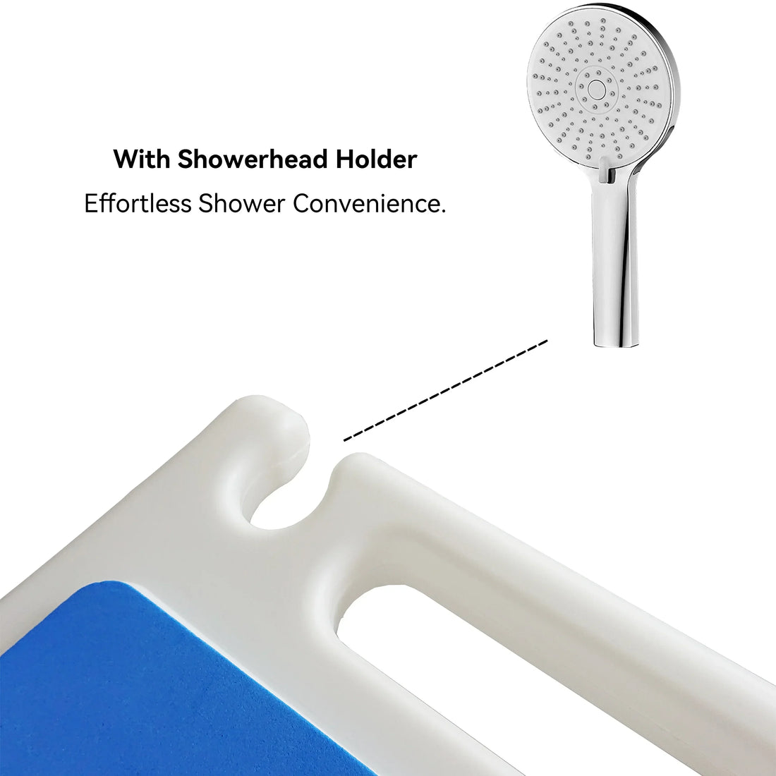 Adjustable-Height Shower Chair with Cushioned Seat