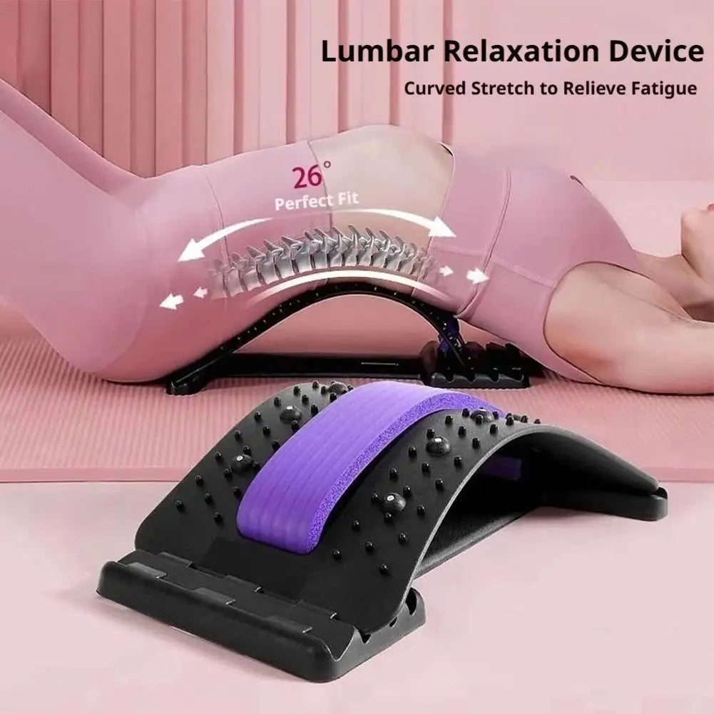 Magnetic Acupressure Lumbar Back Stretcher, 4-Level Adjustable