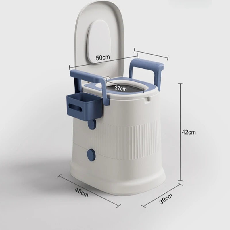 Portable Bedside Commode with Wheels and Urinal Bucket