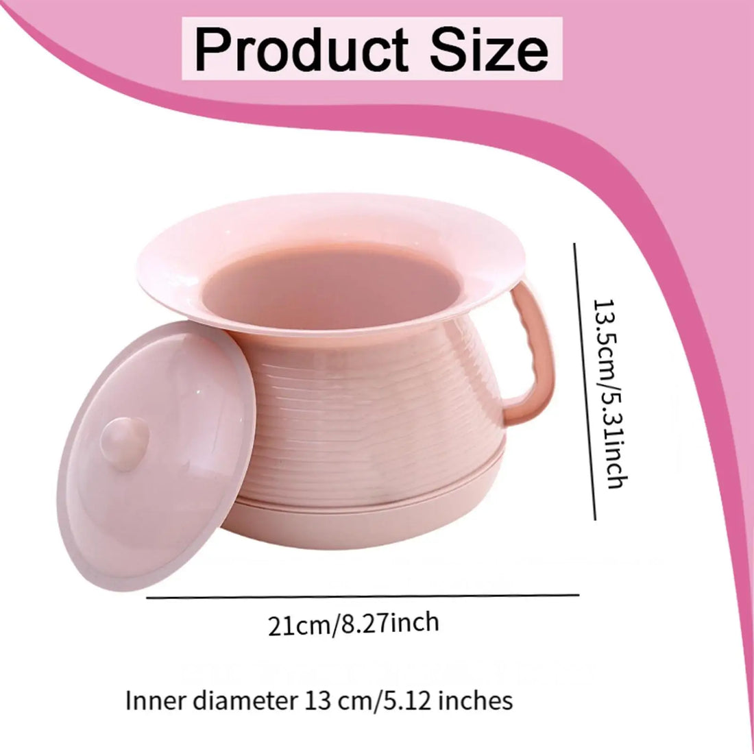 Portable Bedside Urinal with Lid and Handle