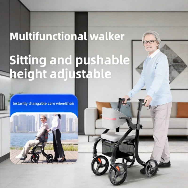 Foldable Hand-Push Assisted Walking Aid