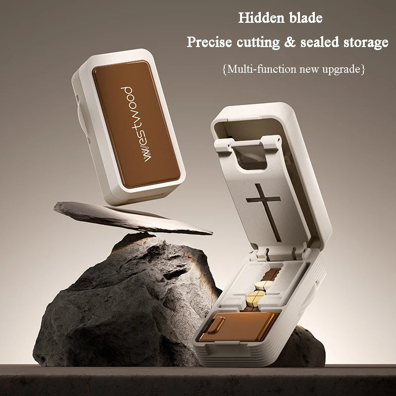 Portable Pill Cutter with Sealed Storage