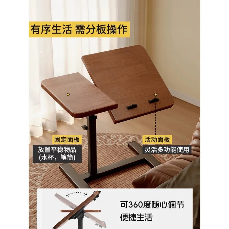 Height-Adjustable Rolling Overbed Table with Tilt