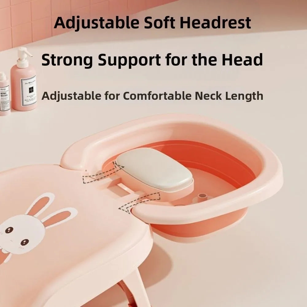 Foldable Children's Shampoo Chair with Basin