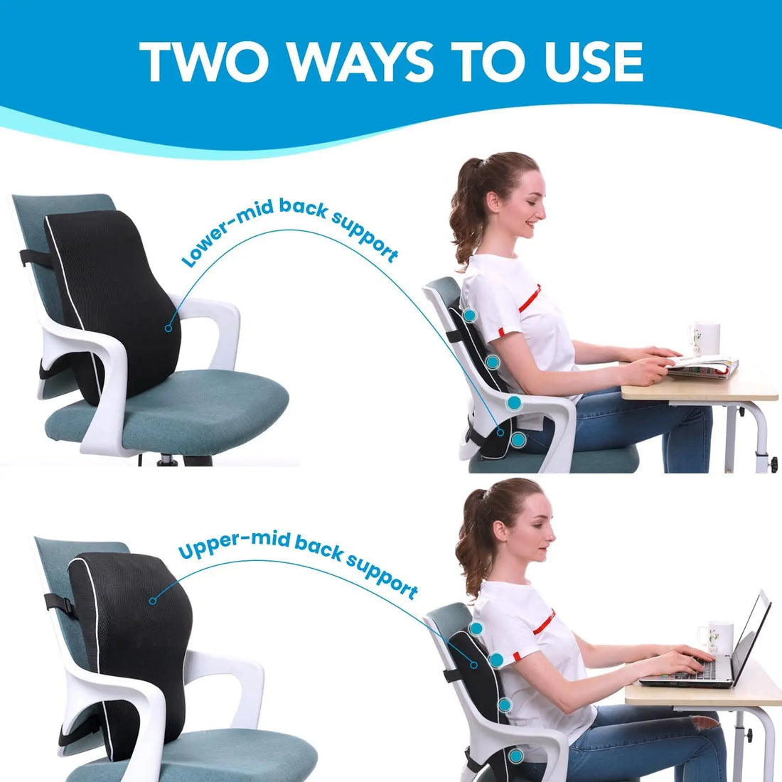 Lumbar Support Pillow with Adjustable Straps