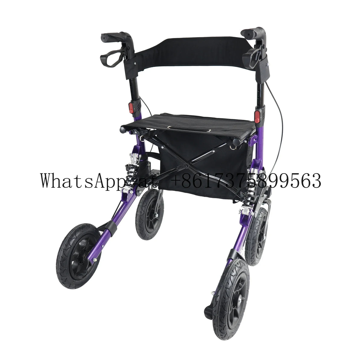 Foldable Rollator Walker with Seat and Brakes