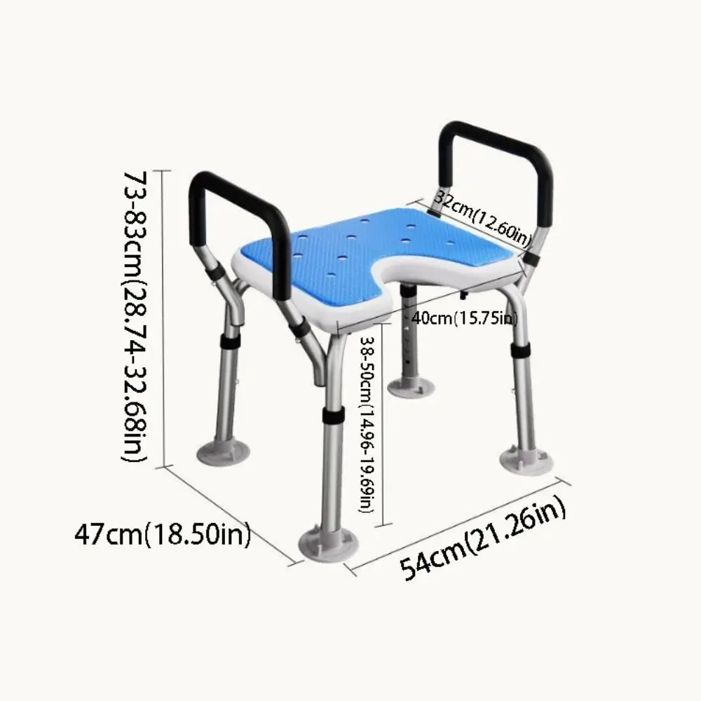 Adjustable Anti-Slip Shower Seat with Backrest