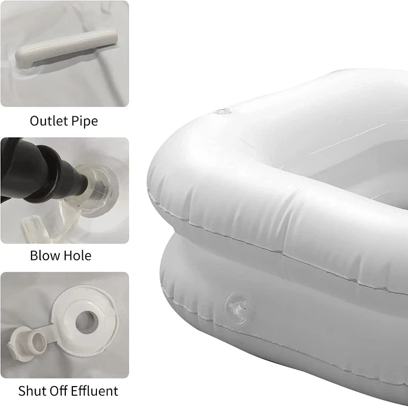 Inflatable Shampoo Basin with Drain Tube