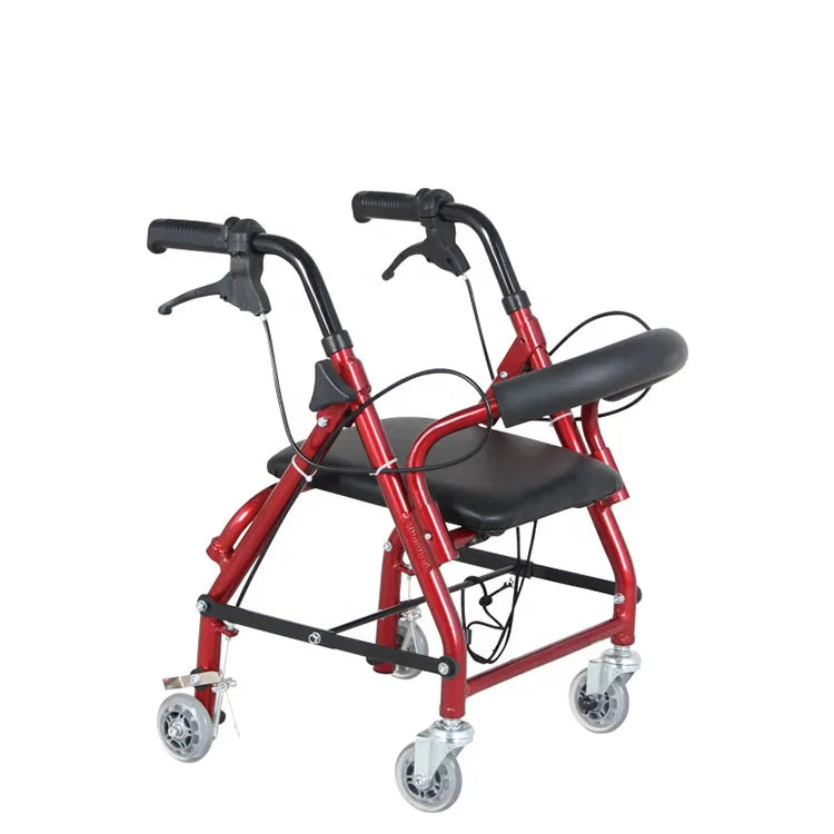 Folding Outdoor Rollator with 8-Inch PVC Castors