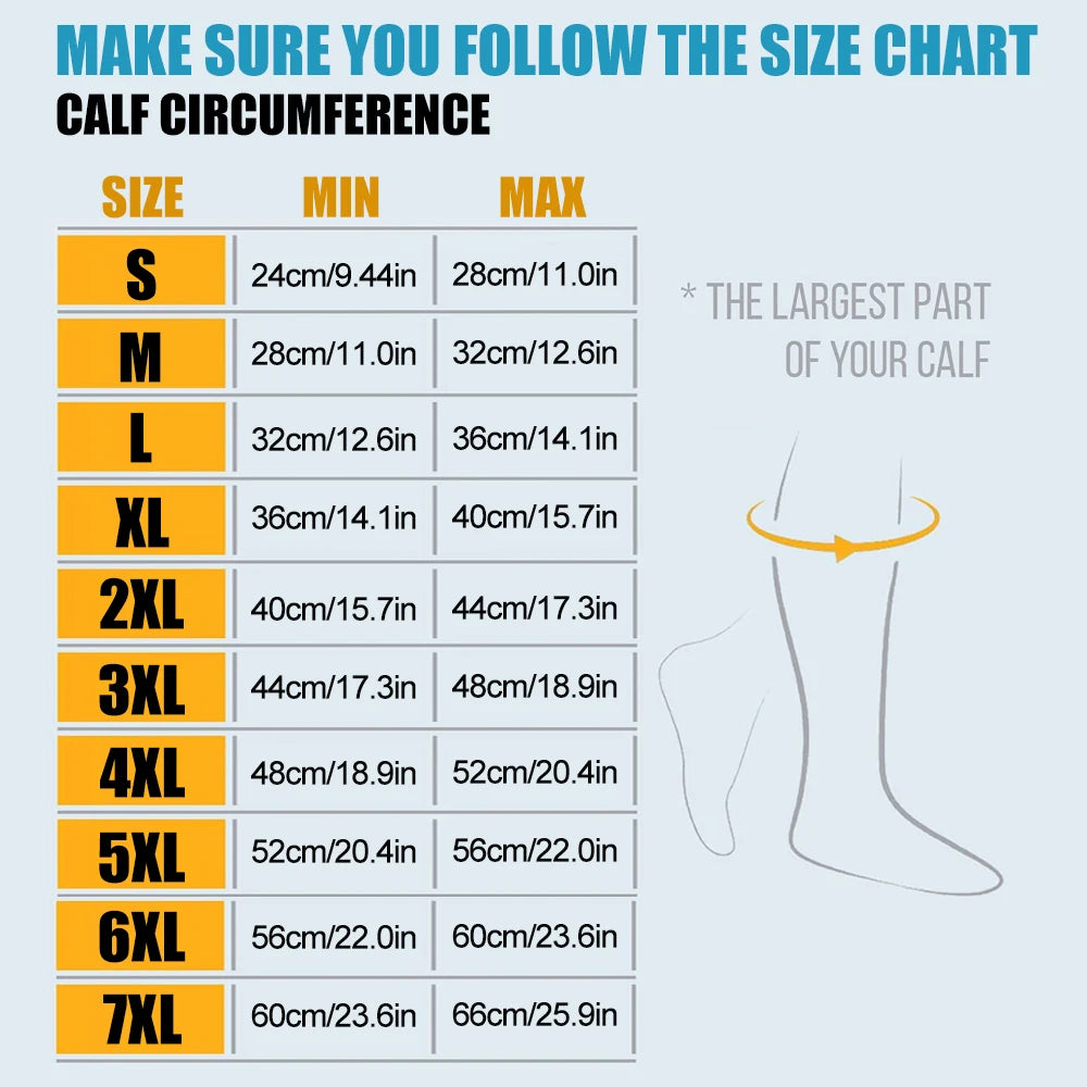 Open-Toe Calf Compression Socks S-7XL