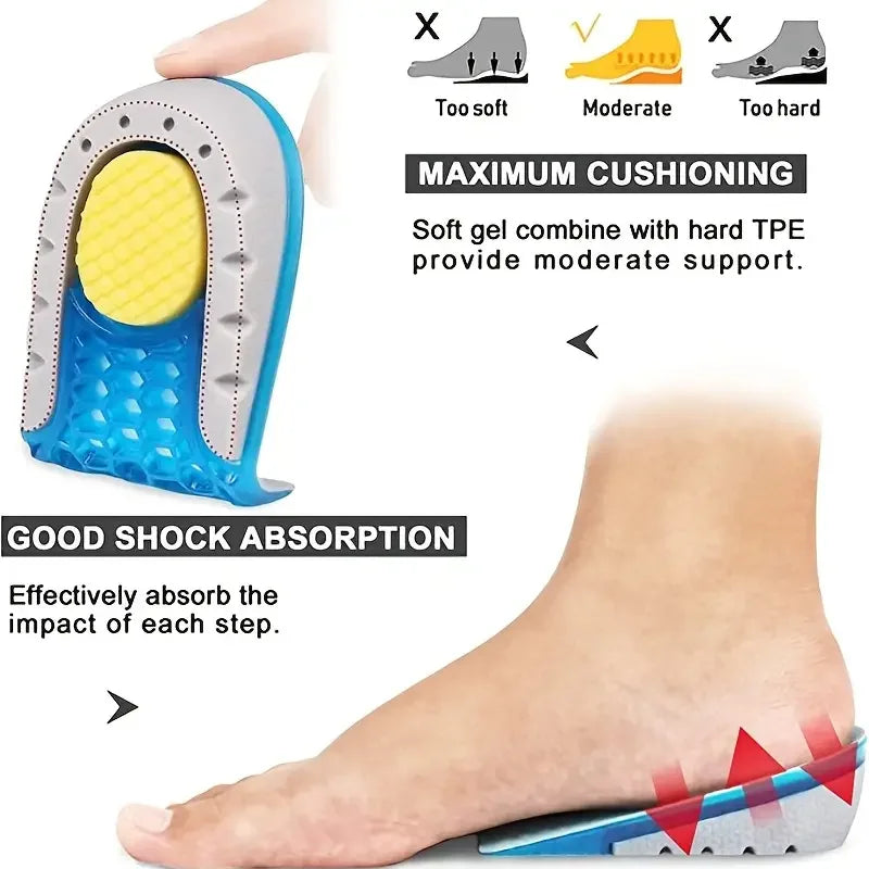 Gel Height Lift Insoles, 1–3 cm