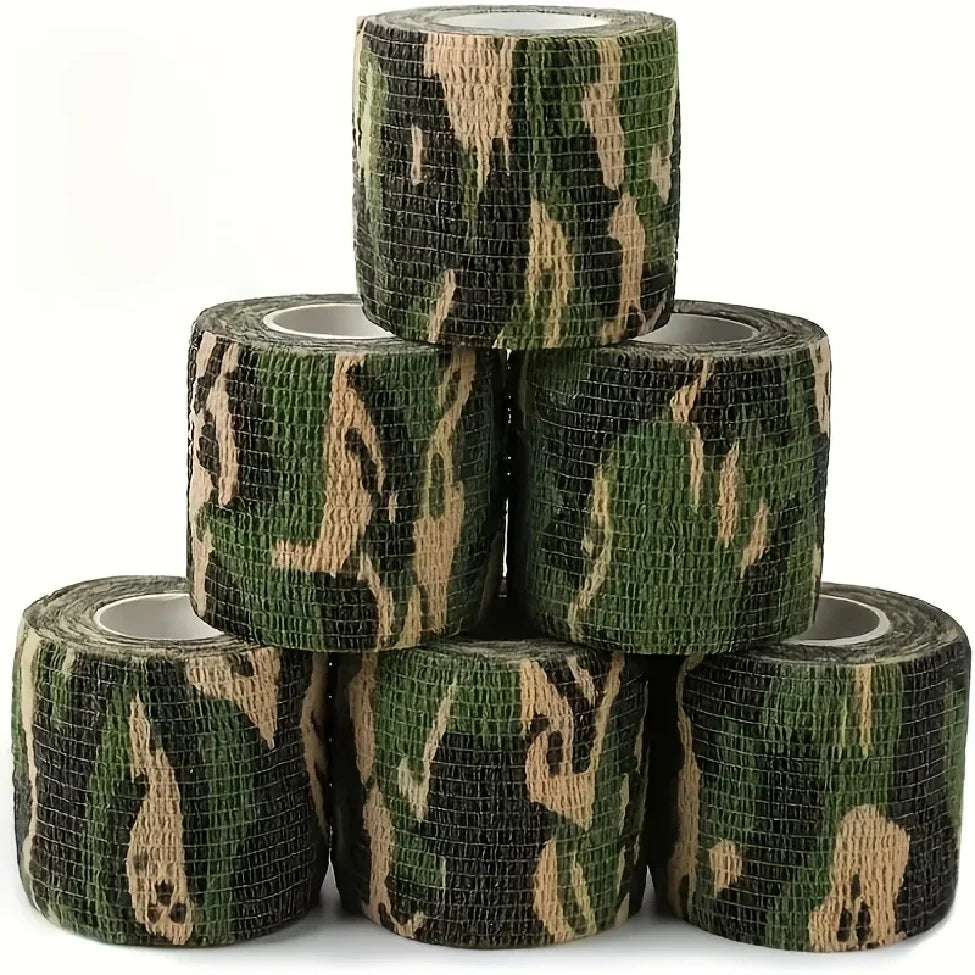 Camouflage Self-Adhesive Cohesive Wraps, 6 or 12 Rolls