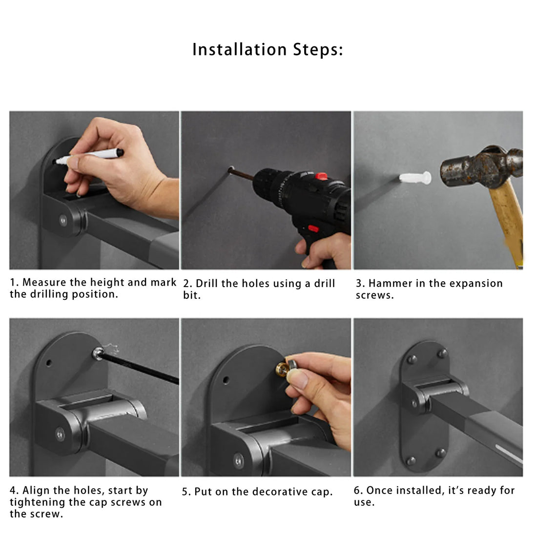 Foldable Flip-Up Toilet Grab Bar