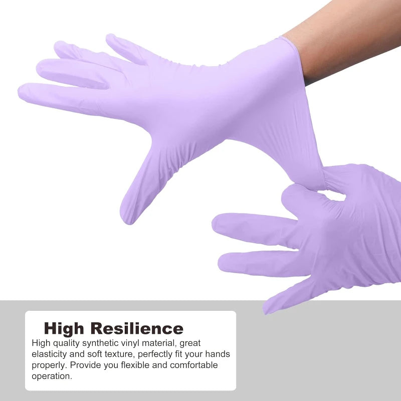 Purple Powder-Free Nitrile Disposable Gloves