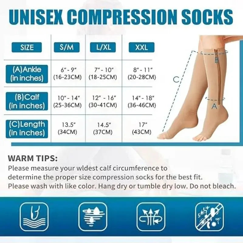 Knee-High Compression Socks for Hiking and Running