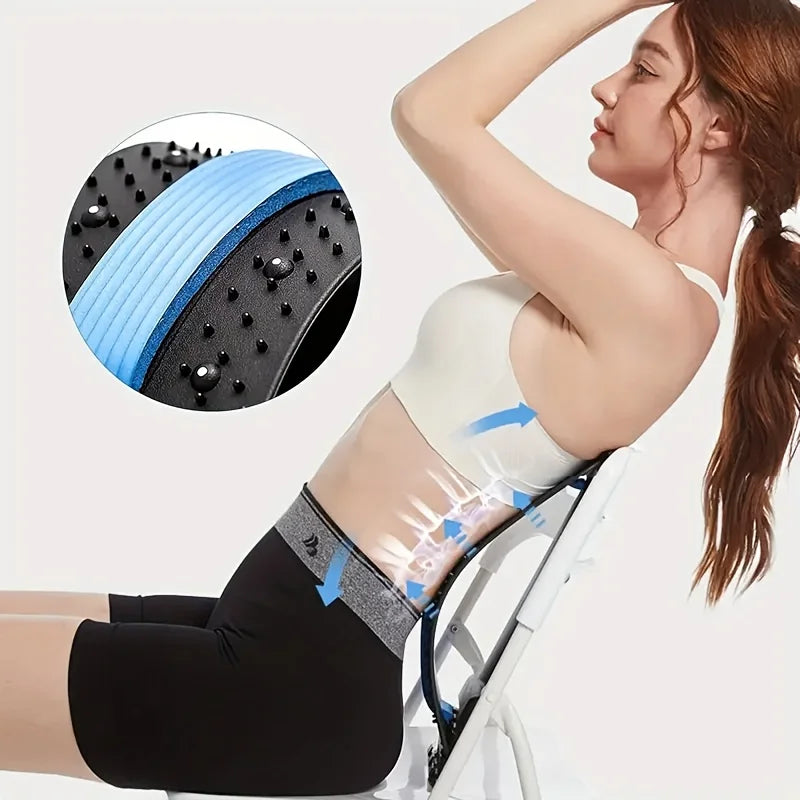 4-Level Adjustable Back Stretcher with Massage and Grip Handles