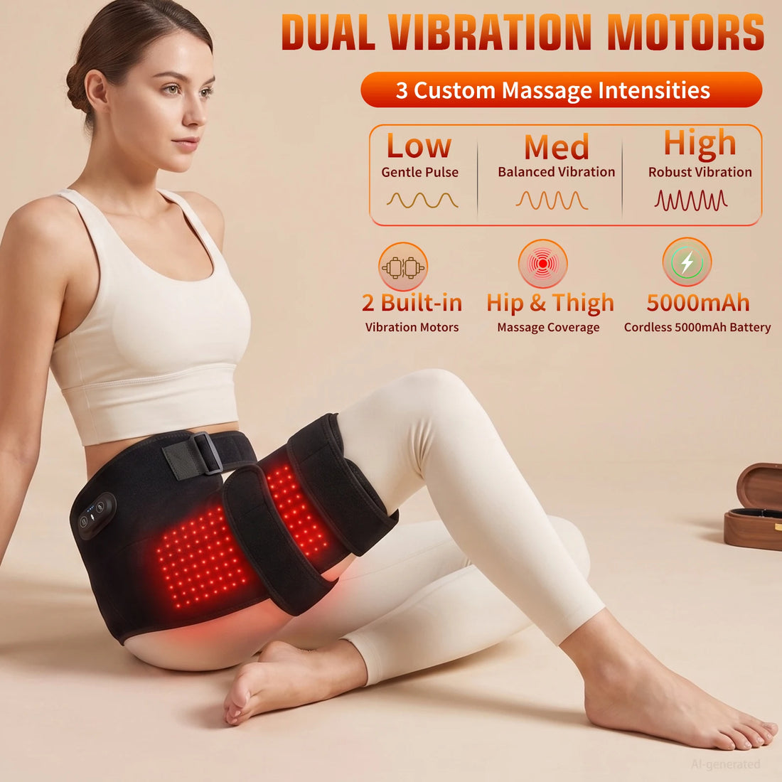 USB-Charging Heated Hip Support Wrap
