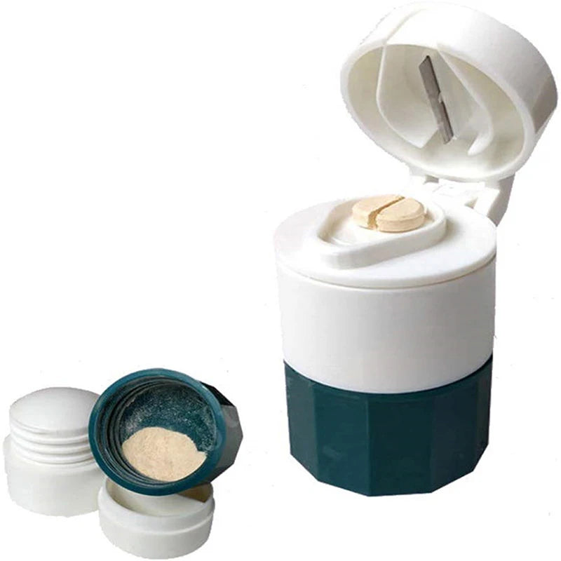 4-in-1 Pill Case with Splitter and Grinder