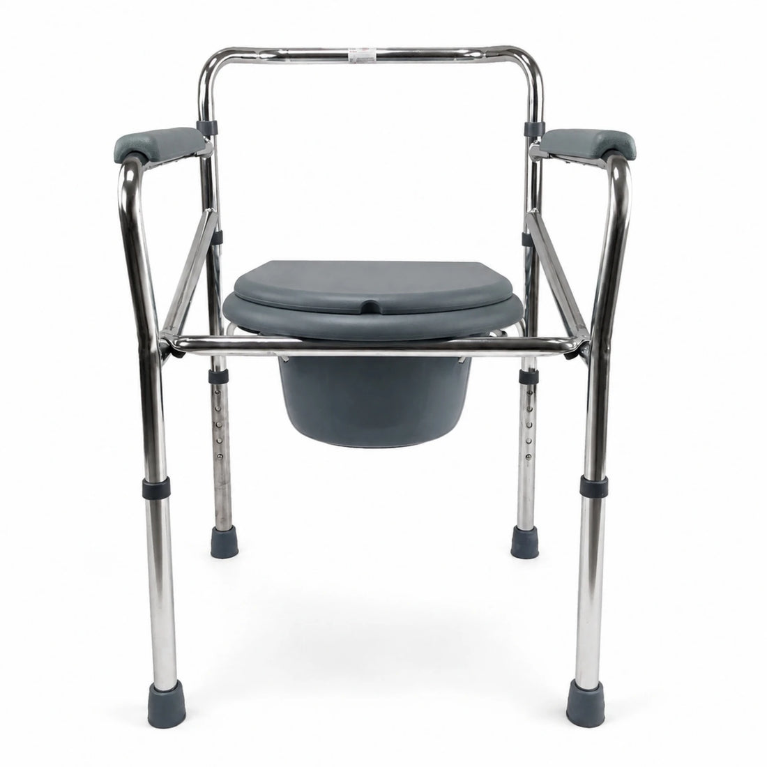 Folding Bedside Commode Chair with Adjustable Legs