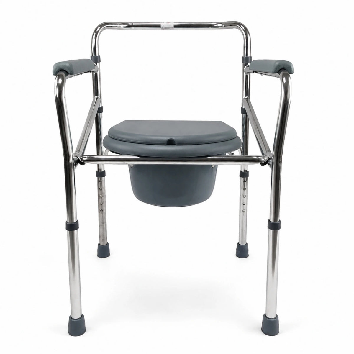 Folding Bedside Commode Chair with Adjustable Legs
