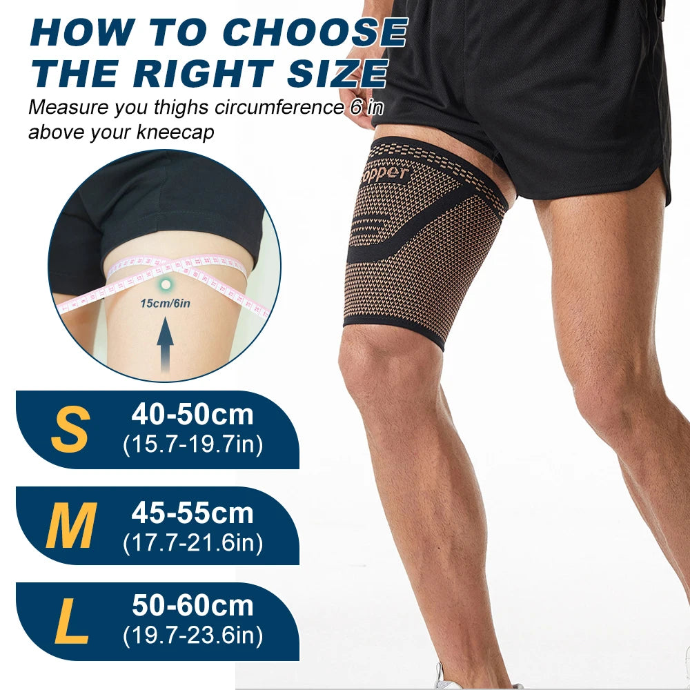 Anti-Slip Thigh Compression Sleeves for Sports