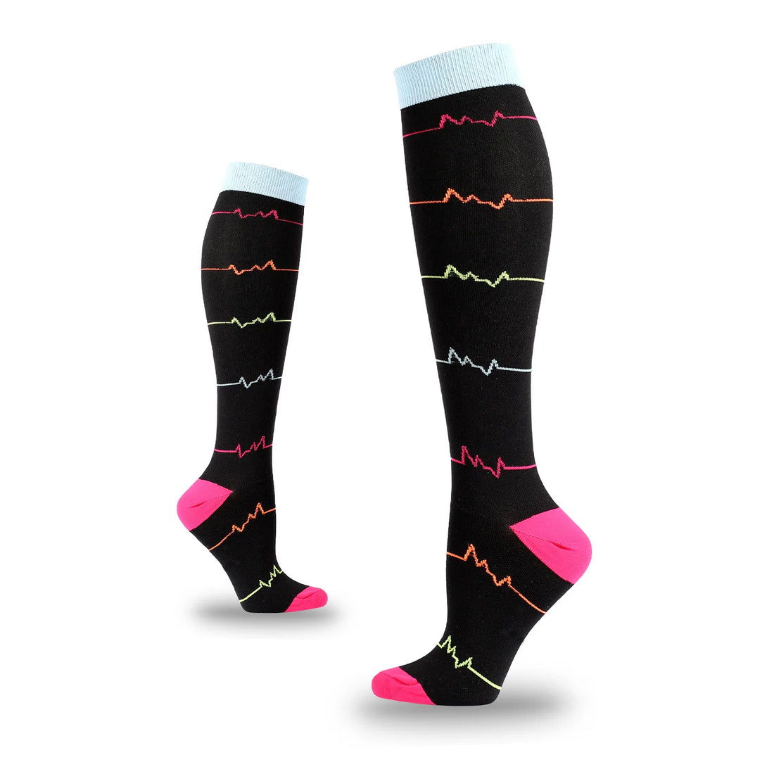 5-Pair Crew Compression Socks for Hiking and Running
