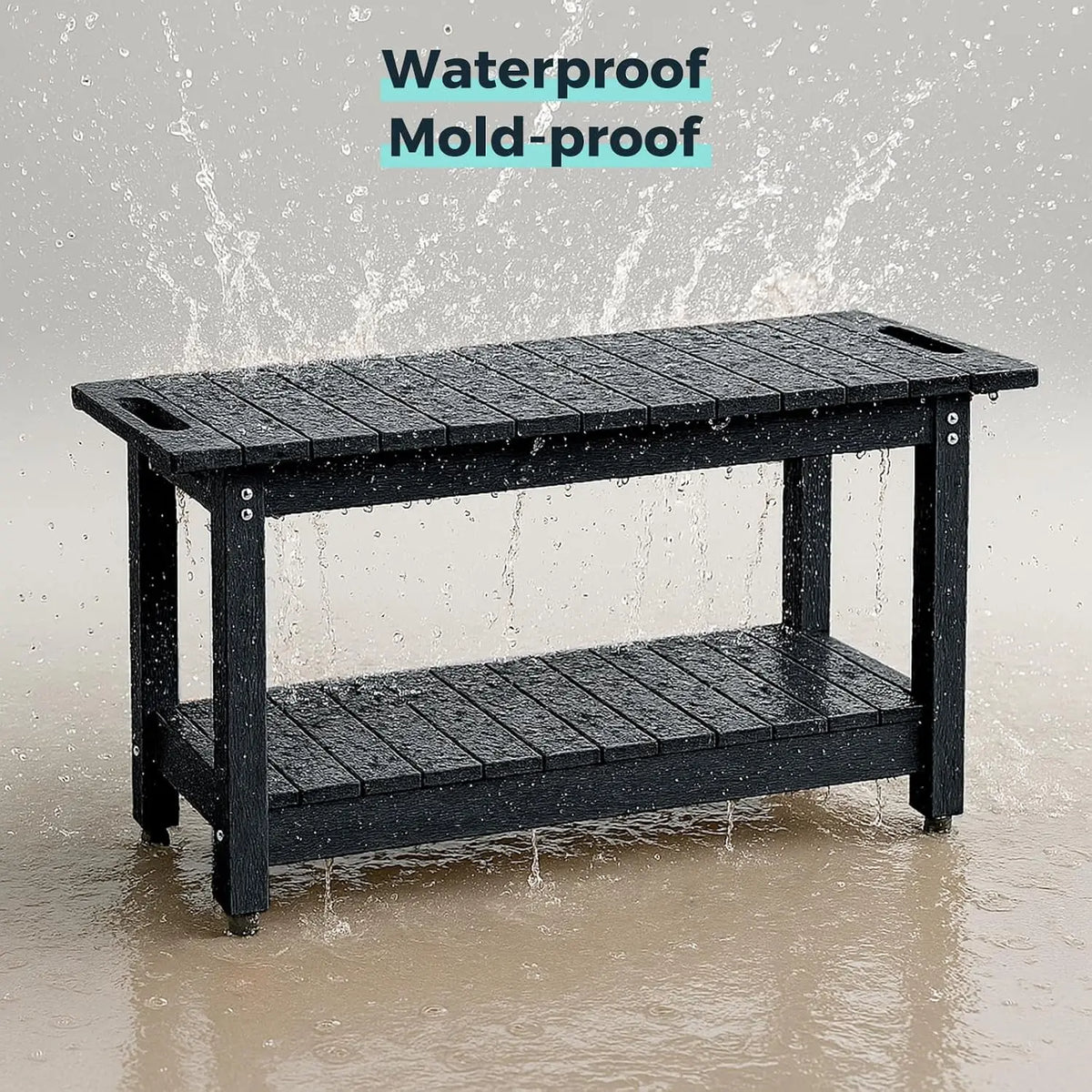 Waterproof Shower Bench, 35-Inch, Holds up to 400 lbs