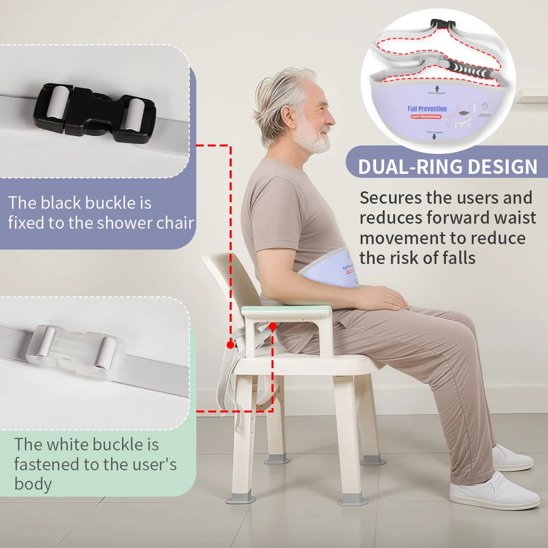 Adjustable Shower Chair Safety Belt