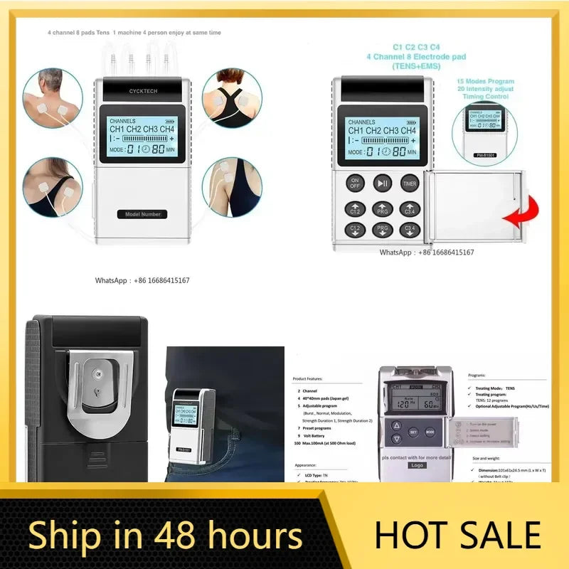 4-Channel 15-Mode TENS Unit for Home Use