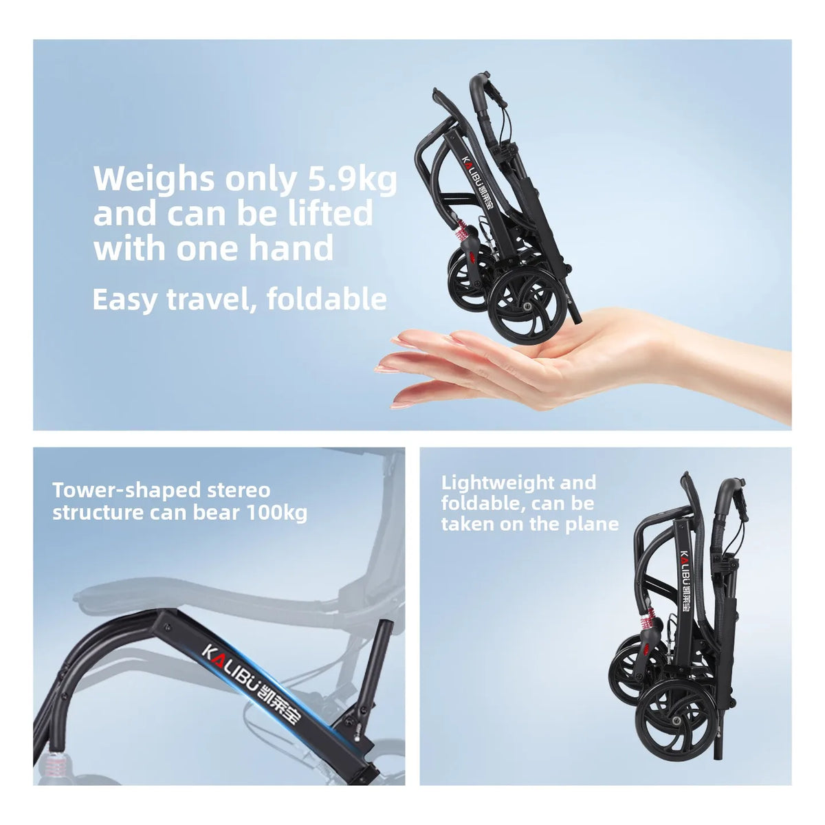 Foldable Portable Manual Wheelchair