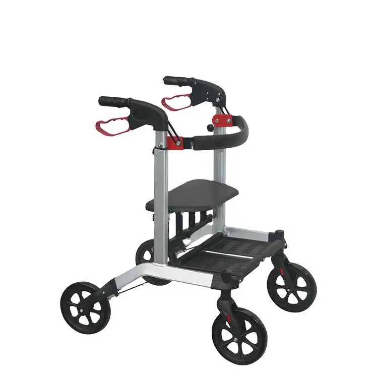 Folding Outdoor Rollator with 8-Inch PVC Castors