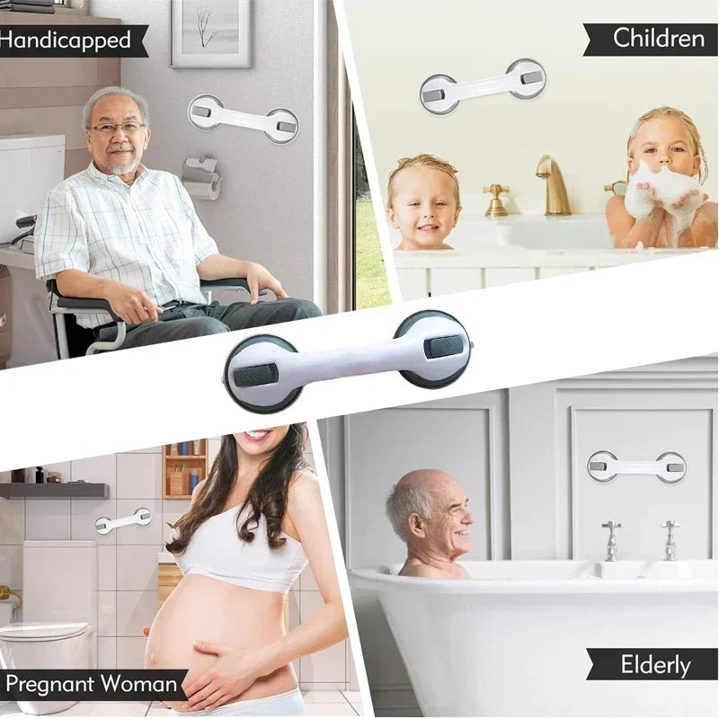 Straight Shower Safety Handle with Double-Lock Vacuum Disc