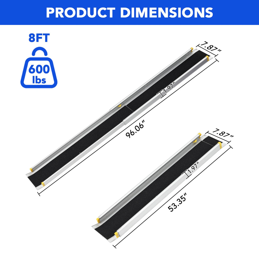 8 ft Telescoping Wheelchair Ramps for Steps
